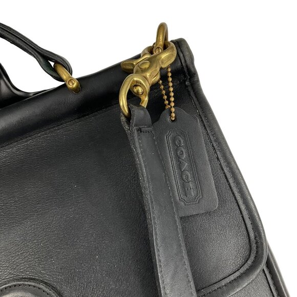 Vintage Black Leather Coach Willis Satchel Bag 9927 USA - Picture 11 of 15
